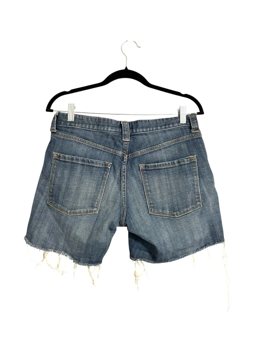 JCrew Distressed Denim Cutoff Shorts Medium Wash Frayed Hem Size 4